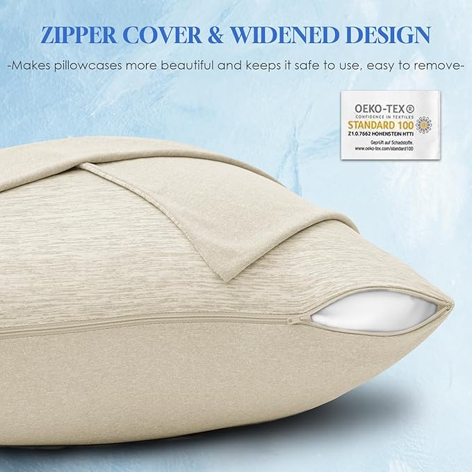 CHOSHOME Cooling Pillow Cases Zipper Pillow Covers Q-Max > 0.45 Zippered - Image 5