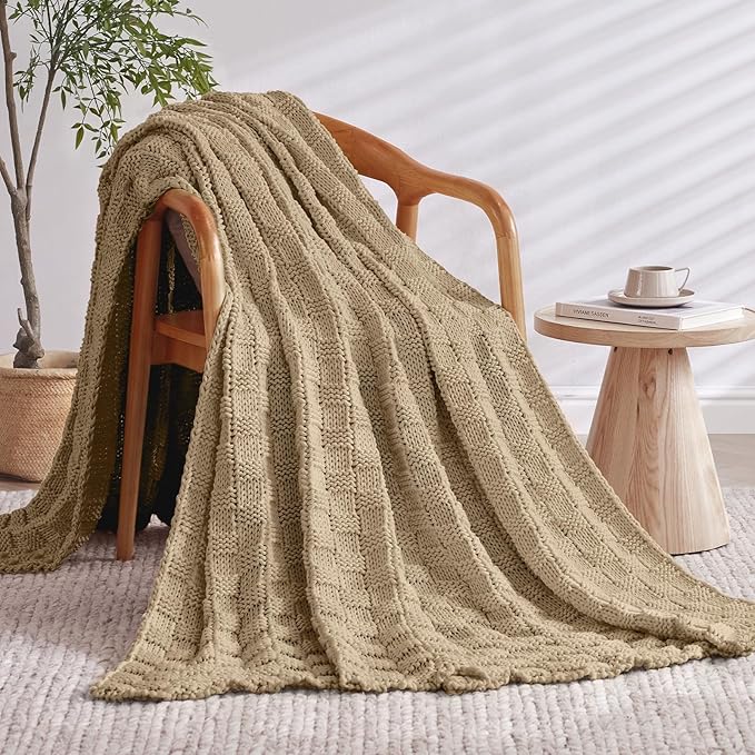 Knitted Weighted Blanket Kids, No Beads Heavy Blanket 40” x 60'' 7lbs, - Image 2