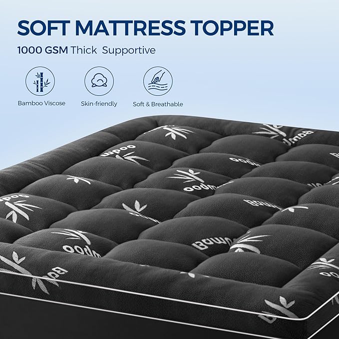 Mattress Topper King Size, Cooling Extra Thick Breathable Viscose Made from - Image 2