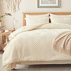 Zzlpp Full Comforter Set 7 Pieces, Cream Tufted Bed in a Bag by ZZLPP