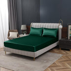Homiest Blackish Green Satin Fitted Sheet - Image 9