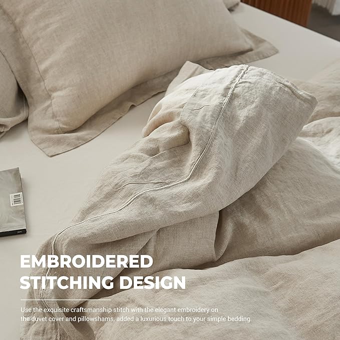Simple&Opulence 100% Washed Linen Duvet Cover Set - Image 3