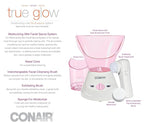 True Glow by Conair Moisturizing Mist Facial Sauna System; Pink / Cream - Image 10