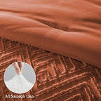 Zzlpp King Comforter Set 7 Pieces, Burnt Orange Tufted Bed in a Bag - Image 6