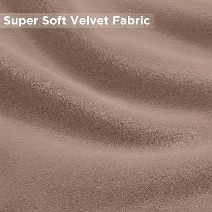 Joydeco Velvet Curtains Rose Beige Blackout Curtains Thermal Insulated 120 - Image 5