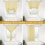DriftAway Double Layer Linen Blackout Tie Up Curtains Thermal Insulated Fully - Image 7