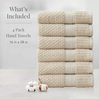 NY Loft 100% Cotton Hand Towel 6 Pack Hand Towel Set | Super Soft & Absorbent - Image 2