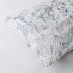 SUSYBAO Blue White Floral Duvet Cover Queen 100% Cotton 3 Pcs Set 1 Garden Navy - Image 6