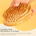 GAINWELL Bamboo Hair Brush for Hair Growth, Natural Bamboo Bristles Detangling - Image 3