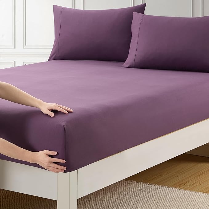 Twin Fitted Sheet Only with Full Elastic & Built in Corner Sheet Straps to by SweetHomeCollection