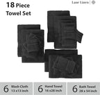 LANE LINEN Bath Towel Set of 18 – Premium 100% Cotton, 6 Bath, 6 Hand & 6 - Image 3
