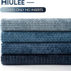 MIULEE Pack of 4 Couch Throw Pillow Covers 18x18 Inch Neutral Blue Soft - Image 6
