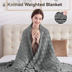 Knitted Weighted Blanket for Adult, No Beads Heavy Blanket 50” x 60'' 5lbs - Image 5