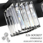 Aipsun Black Vanity Light Bathroom Lighting Fixtures 3 Light Crystal Modern - Image 7
