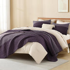 Litanika California King Quilt Set Purple and Grey - Image 4