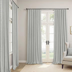 Extra Long White Gray Blackout Curtains 108 Inch Long - Image 2
