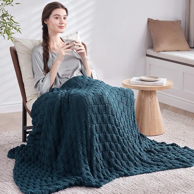 Knitted Weighted Blanket for Adult, No Beads Heavy Blanket 70” x 90'' 20lbs - Image 7