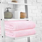 BOUTIQUO 100% Cotton 2 Pack Bath Towel Set 28x55 inches, Eco-Friendly Large - Image 3