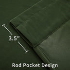 Joydeco Olive Green Velvet Curtains 72 inch Length 2 Panels, Luxury Blackout - Image 3