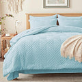 Zzlpp King Comforter Set 7 Pieces, Light Blue Tufted Bed in a Bag by ZZLPP