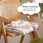 JSD Fall Floral Duvet Cover Set Queen Size, 3 Piece Boho Ferns Printed - Image 2