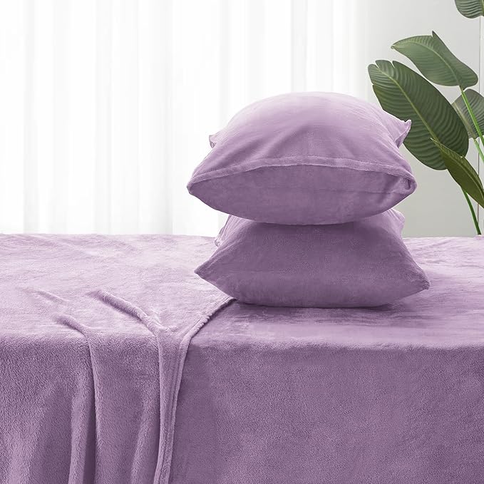 BEDELITE Flannel Sheets Twin Size Lavender - Image 7