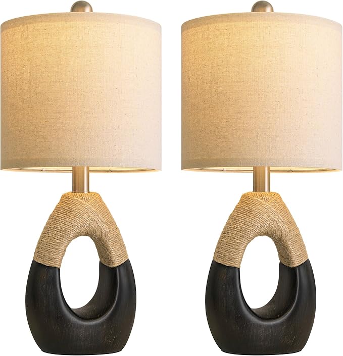 OYEARS 19" Table Lamps Set of 2, Bedside Lamps - Image 9