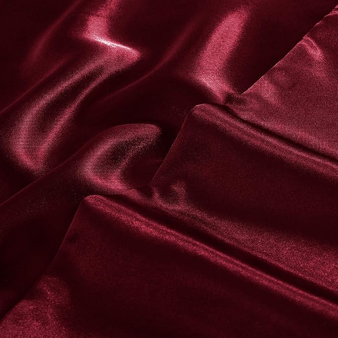 Aormenzy Satin Pillow Cases for Women King Size Set of 2, Burgundy Satin - Image 7