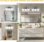 L LOHAS LED Black Bathroom Light Fixtures, 3-Light Vanity Light Over Mirror - Image 2