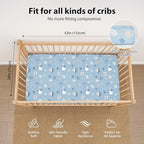 Baby Crib Sheets for Boys and Girls, 3 Pack Toddler Bed Sheets for 52”x28” - Image 3