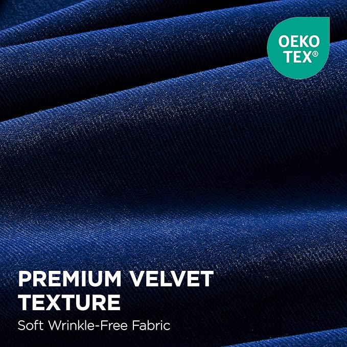 Joydeco Royal Blue 100% Blackout Curtains 84 Inch 2 Panels, Luxury Thermal - Image 2