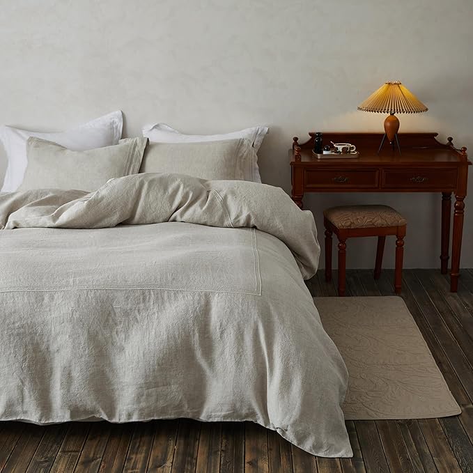 Simple&Opulence 100% Washed Linen Duvet Cover Set 104"x92" - Image 7