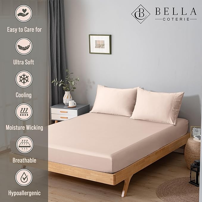 Bella Coterie Luxury Bamboo Viscose California King Size Fitted Sheet Only | - Image 2