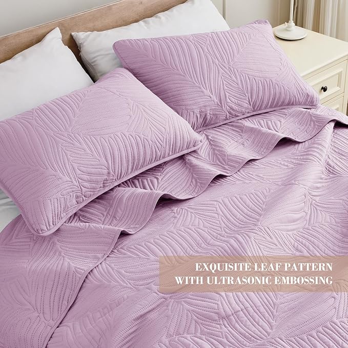 Exclusivo Mezcla Twin Quilt Bedding Set, Lightweight Lilac Quilts Twin Size - Image 3
