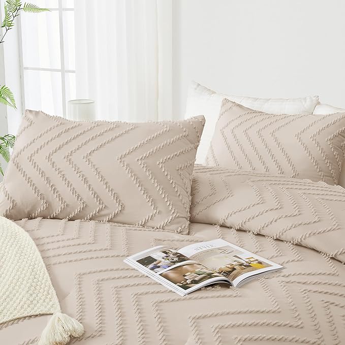 Andency Khaki Oversized Super King Plus Comforter Set 128x120, Extra Large King - Image 4