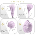 SimpleField 2 Pack Microfiber Hair Towel Wrap - Image 6