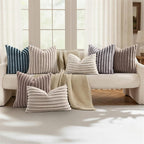 decorUhome Cozy Faux Fur Throw Pillow Covers 12x20 Set of 2 Decorative Soft - Image 5