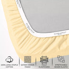 Feather & Stitch 1 PC Fitted Sheet California King Size, 100% Cotton Damask - Image 2