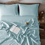 LBRO2M 100% Pure Linen Sheet Set Deep Pocket Up to 16" Bed Sheets Sets by LBRO2MBedding