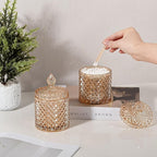 2 Pack Qtip Holder Thick Glass Apothecary Jars - Image 4