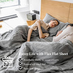 Simple&Opulence French Linen Flat Sheet, 100% Natural Flax Bedding Sheet - Image 3