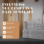 Light Gray Bath Towel Set of 6 - Image 2