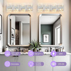 Modern LED Bathroom Light Fixtures Dimmable 4-Light Chrome Vanity Light - Image 2