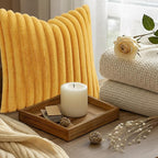 decorUhome Summer Cozy Faux Fur Throw Pillow Covers 22x22 Set of 2 Decorative - Image 9