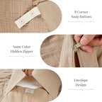 100% Sandwashed Cotton Duvet Cover King, Soft King Size Duvet Cover Set 3 Pieces - Image 4