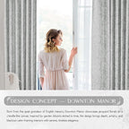 Beauoop Grey Floral Jacquard Blackout Curtains 84 Inches Long 2 Panels - Image 8
