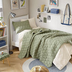 Comfort Spaces Twin Quilt Set Modern Reversible Ogee Coverlet Twin Bedding Set by ComfortSpaces