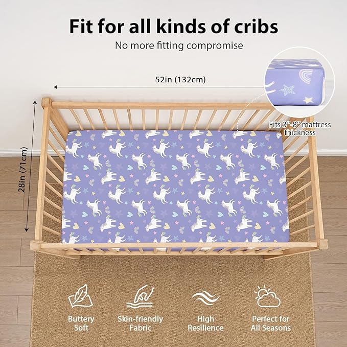 Baby Crib Sheets Girl, 3 Pack Toddler Bed Sheets - Image 3