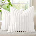 decorUhome Summer Cozy Faux Fur Throw Pillow Covers 22x22 Set of 2 Decorative by decorUhome