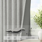 Extra Long White Gray Blackout Curtains 108 Inch Long - Image 4
